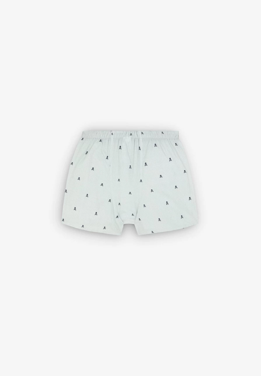 "ScalpersCompany Men's Gingham Skull Print Boxer Shorts"