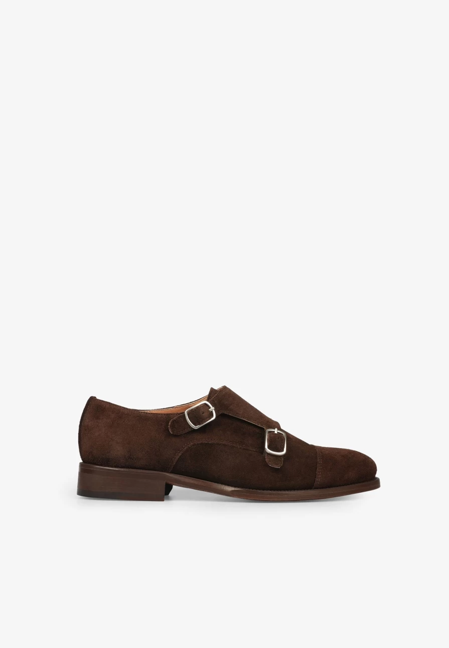 "ScalpersCompany Men's Dark Brown Double Monk Strap Dress Shoes"