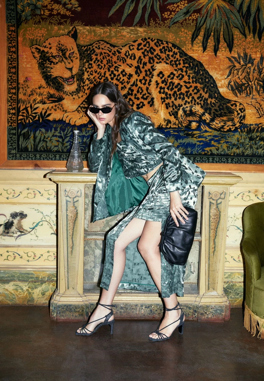 "ScalpersCompany Women's Green Camou Velvet Top | Stylish & Comfortable Blouse"