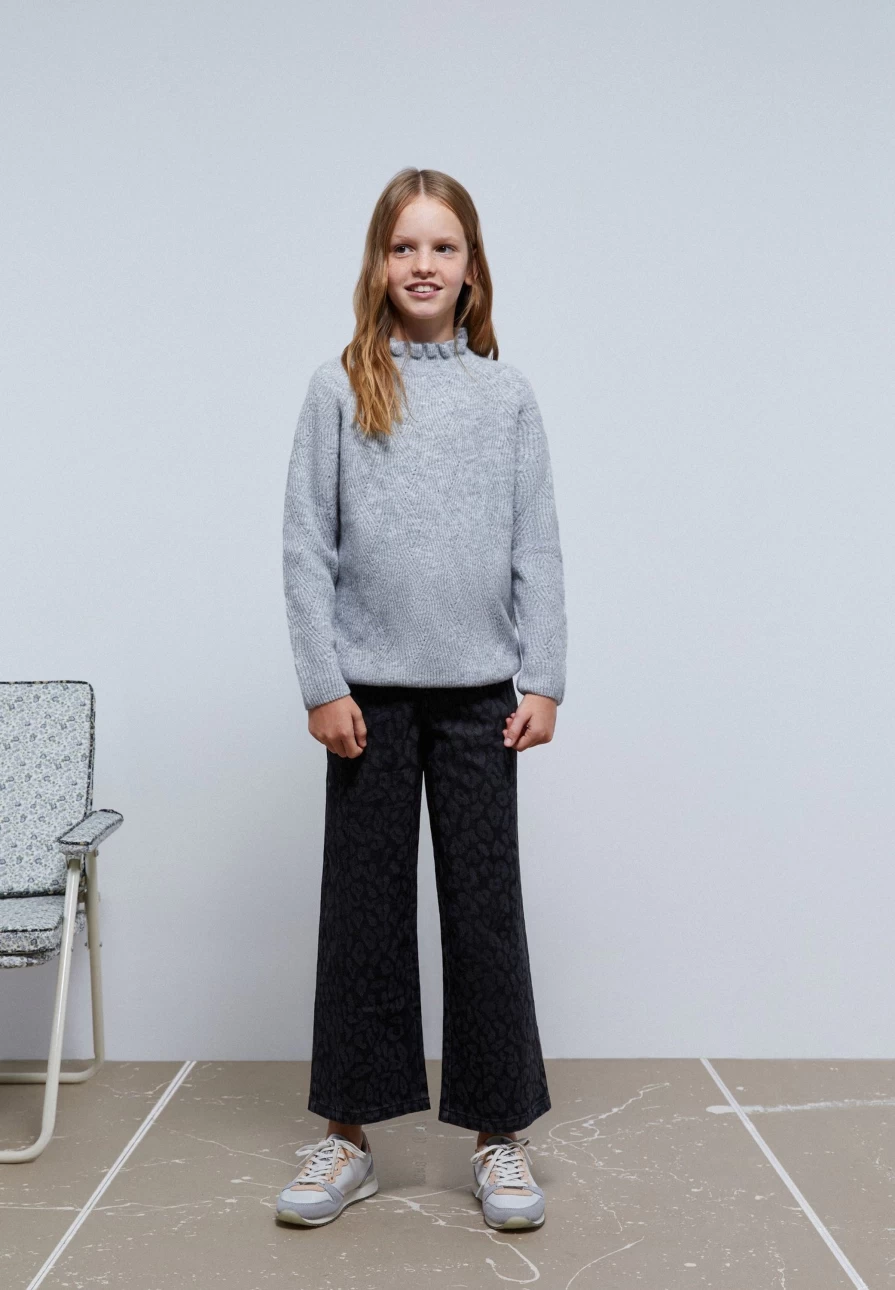 "ScalpersCompany Kids Animal Print Flared Jeans Culottes for Girls"