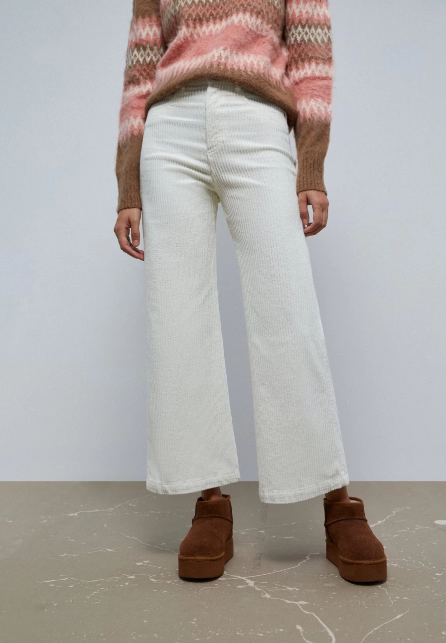 "ScalpersCompany Women's Corduroy Culotte Pants | High-Waisted Wide-Leg Trousers"
