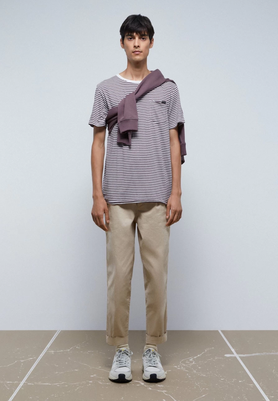 "ScalpersCompany Men's Striped Pocket T-Shirt - Casual Comfort Fit Tee"