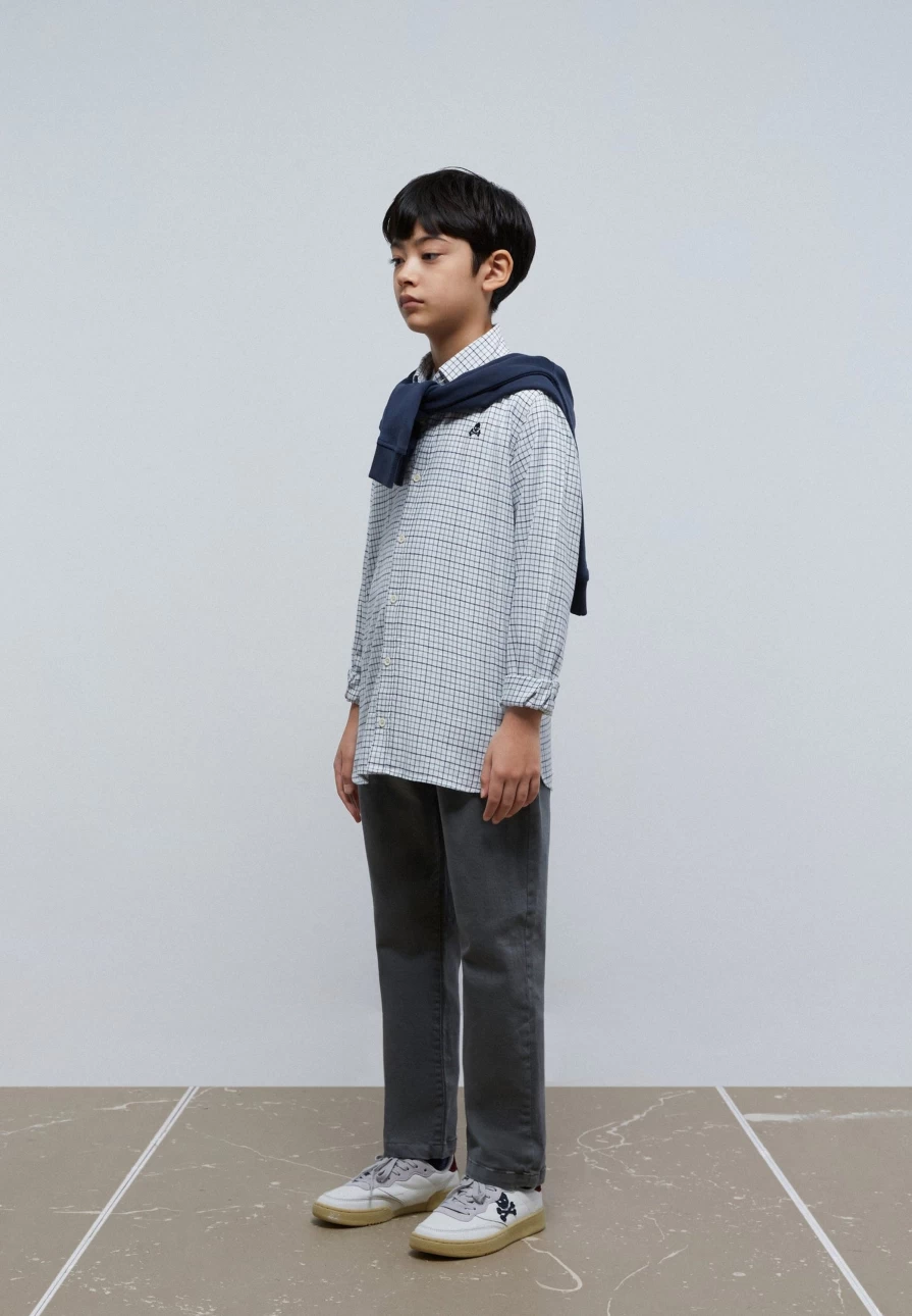 "Scalpers Company Kids' Skull Print Check Shirt - Stylish & Trendy"