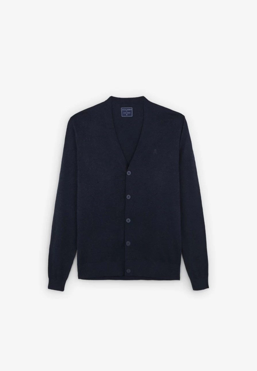 Scalperscompany Men's Navy Classic Cardigan for Timeless Style
