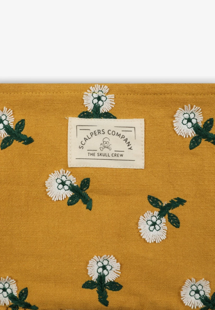 "ScalpersCompany Kids Floral Print Toiletry Bag - All-Over Flower Design Travel Pouch"