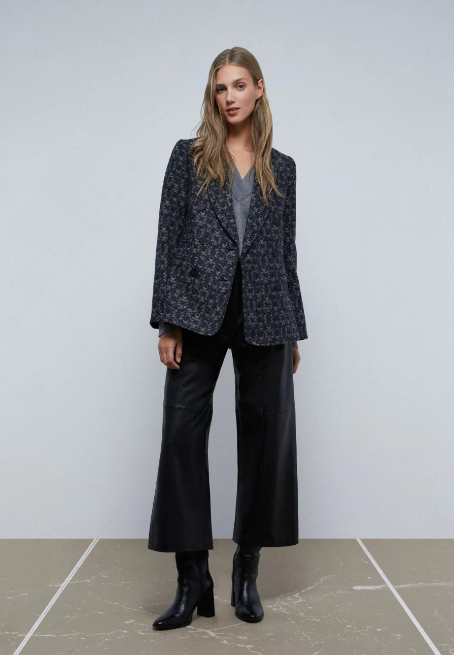 "ScalpersCompany Women's Double-Breasted Ethnic Blazer - Stylish Feminine Tailored Jacket"