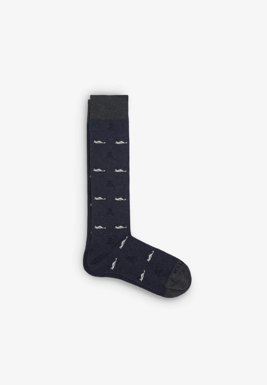 "ScalpersCompany Grey Fun Motif Socks for Men - Stylish Novelty Design"
