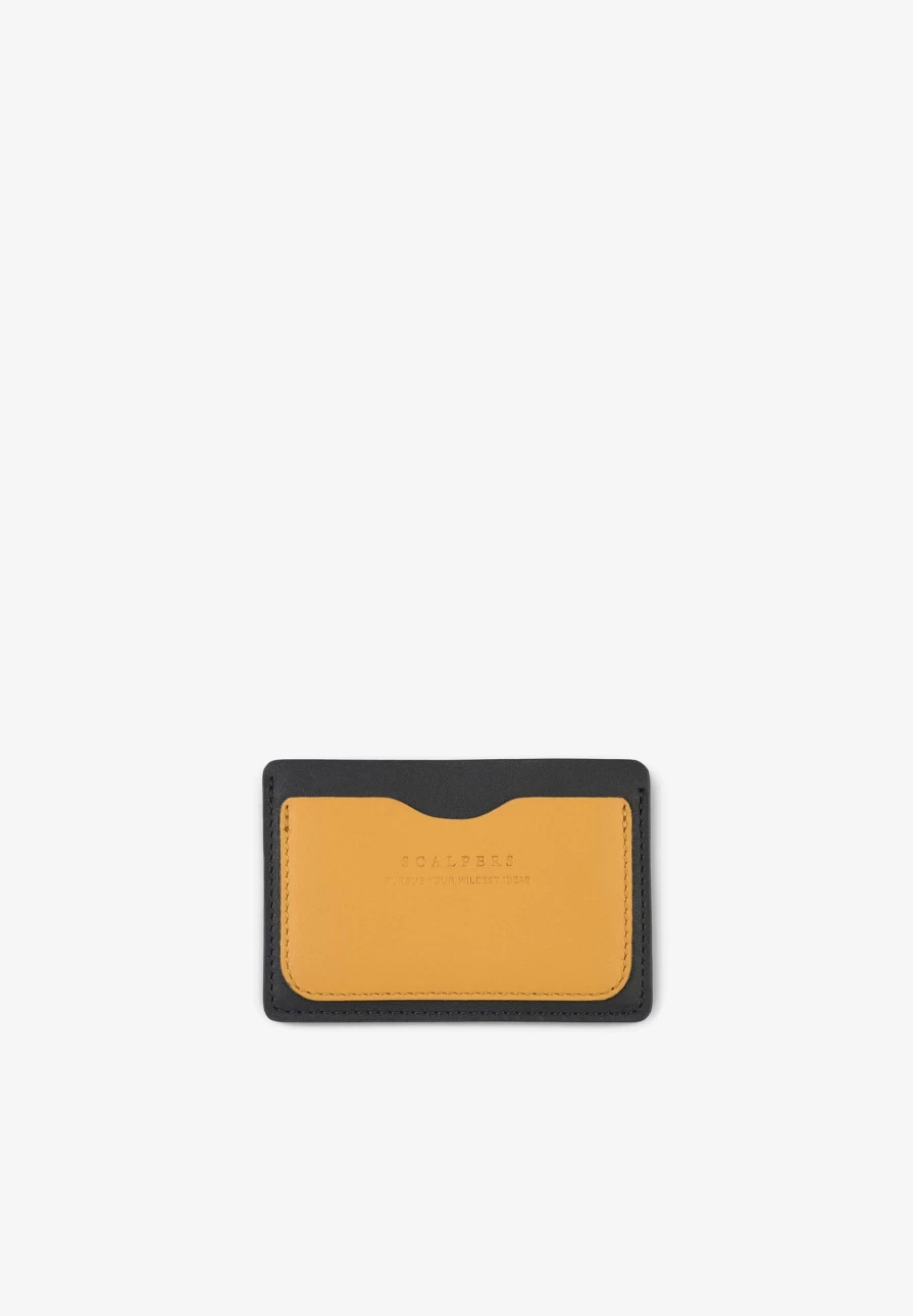 "ScalpersCompany Men's Two-Tone Leather Card Holder - Stylish & Compact Wallet for Men"