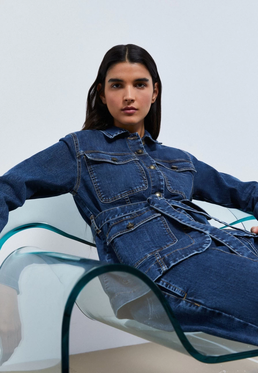 "Stylish Women's Denim Jacket with Belt by ScalpersCompany – Trendy & Comfortable"