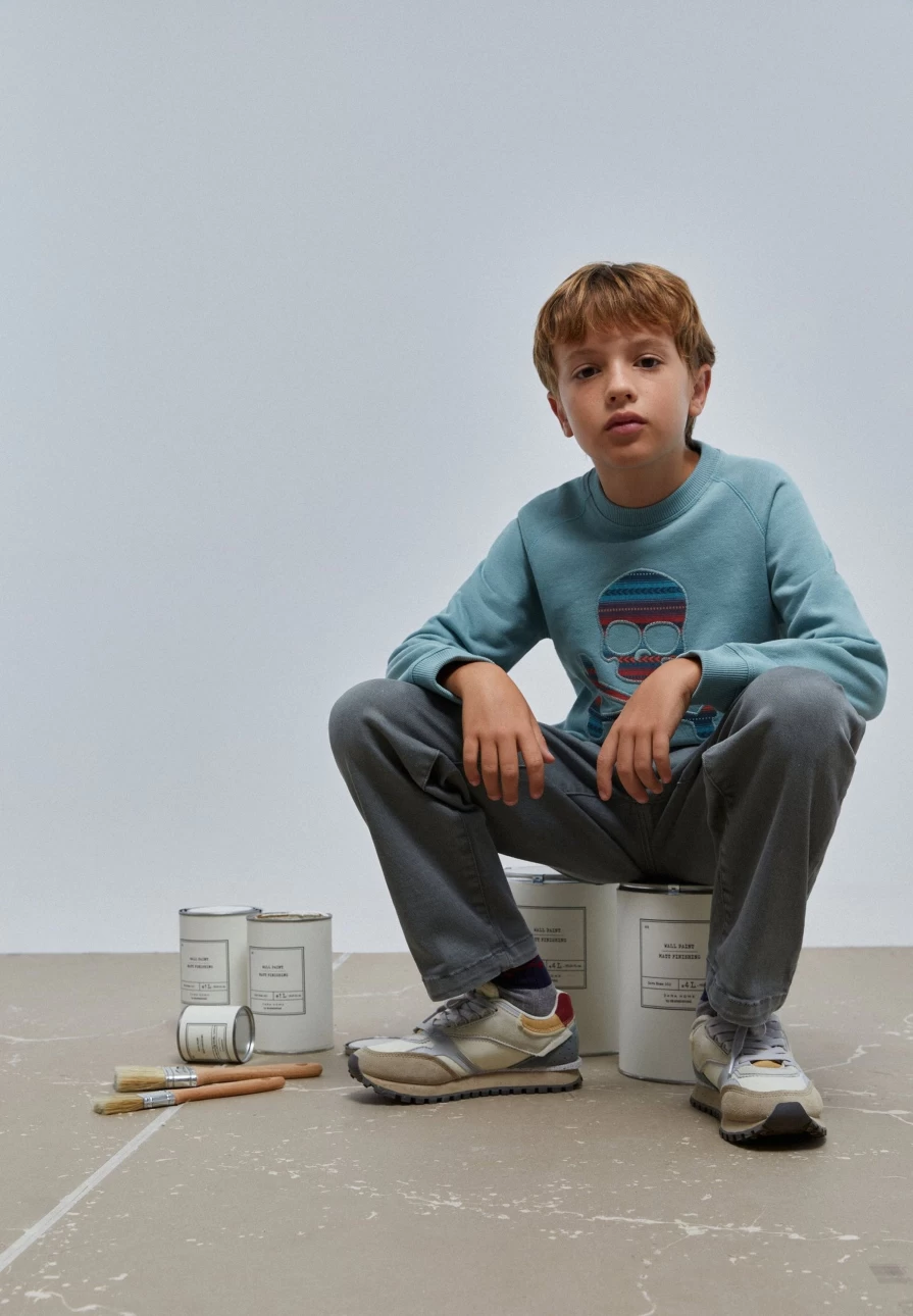 "ScalpersCompany Kids Ethnic Skull Print Sweatshirt - Stylish & Comfortable"