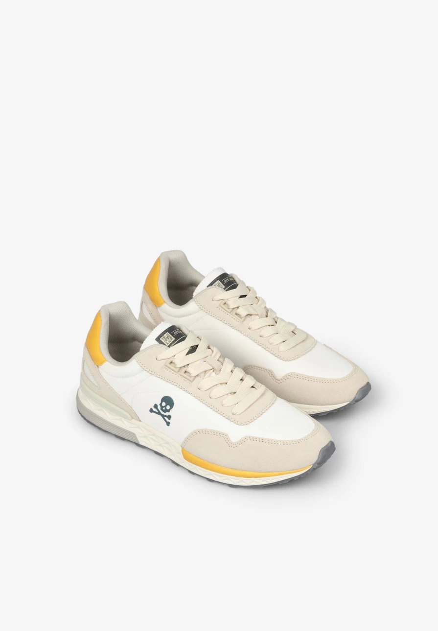 "ScalpersCompany Men's Skull Design Sneakers - Edgy Street Style Side Skull Shoes"