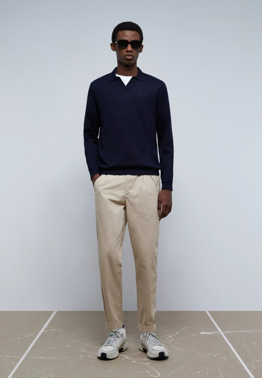 "ScalpersCompany Men's Premium Polo Sweater - High-Quality Knit Cotton Blend for Style & Comfort"