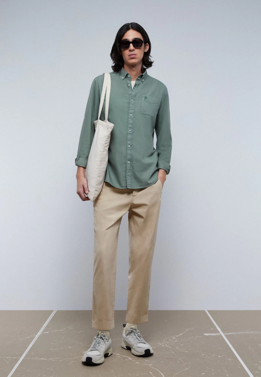 "ScalpersCompany Men's Button-Down Collar Pocket T-Shirt"
