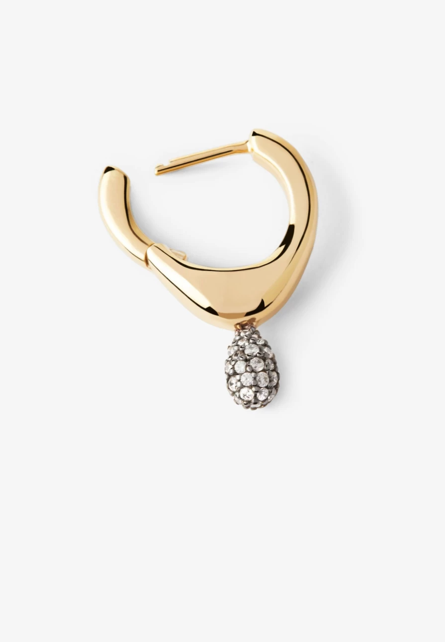 "Pave Lava Single Hoop Earrings for Women by SCALPERS | Pdpaola X Scalpers Collaboration"