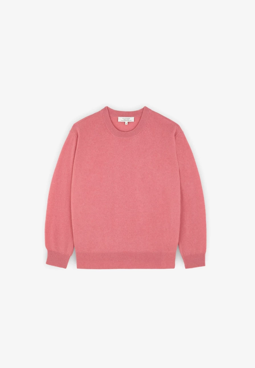 "ScalpersCompany Women's Pink Cashmere Round Neck Sweater"