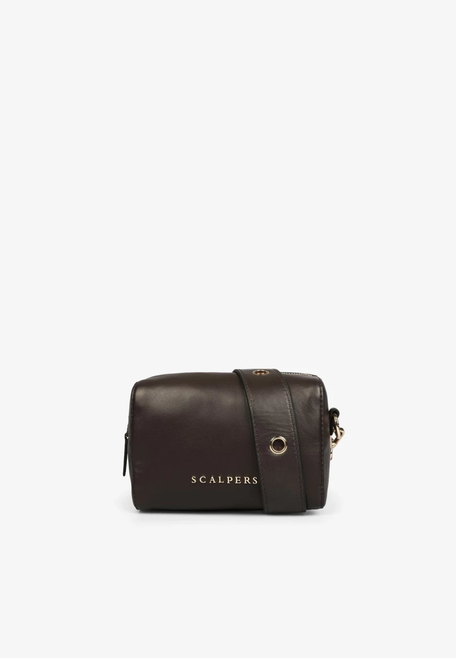 "ScalpersCompany Mini Leather Bowling Bag for Women - Stylish & Compact Handbag"