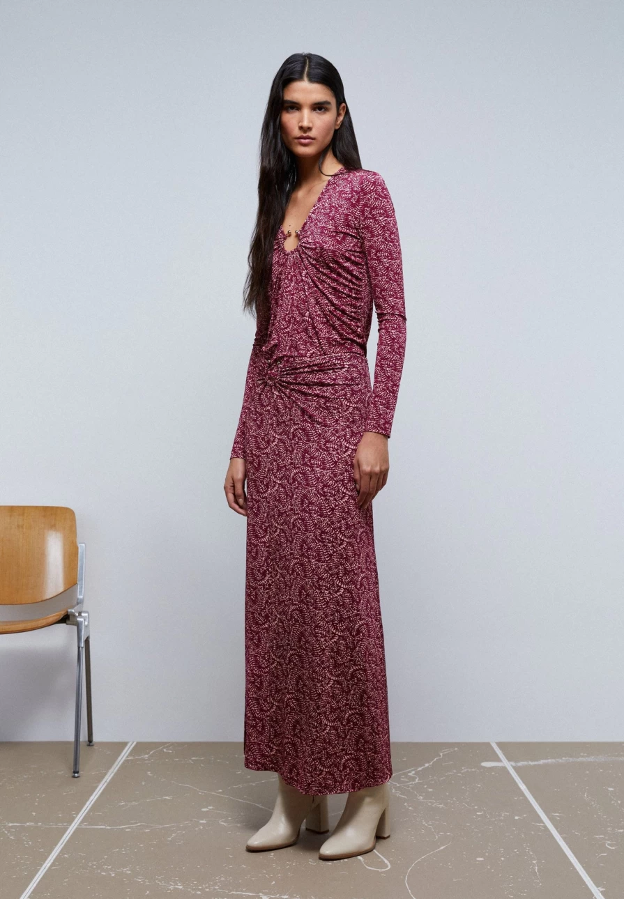 "Coral Midi Skirt for Women with Waist Detail | ScalpersCompany"