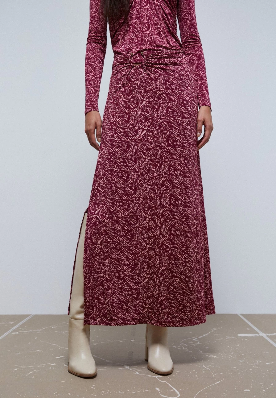 "Coral Midi Skirt for Women with Waist Detail | ScalpersCompany"
