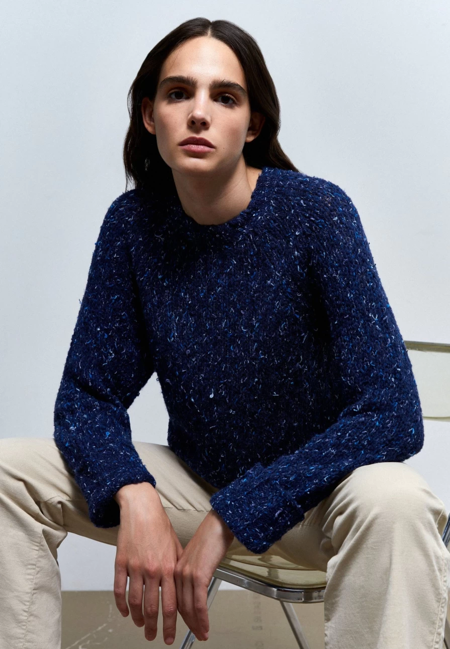 "Scalpers Company Women's Speckled Knit Sweater - Cozy Handmade Pullover for Women"