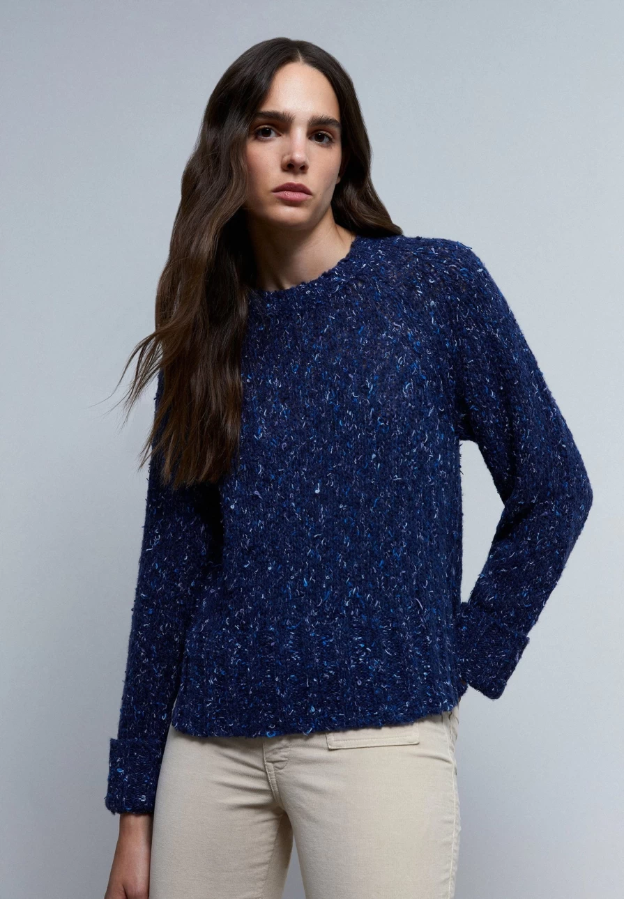 "Scalpers Company Women's Speckled Knit Sweater - Cozy Handmade Pullover for Women"