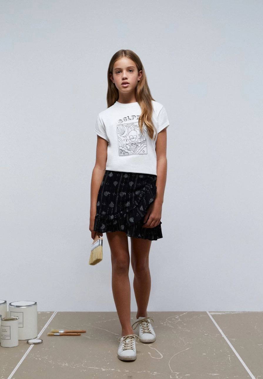 "ScalpersCompany Kids Embroidered Picture Cotton T-Shirt - Fun & Stylish Design"