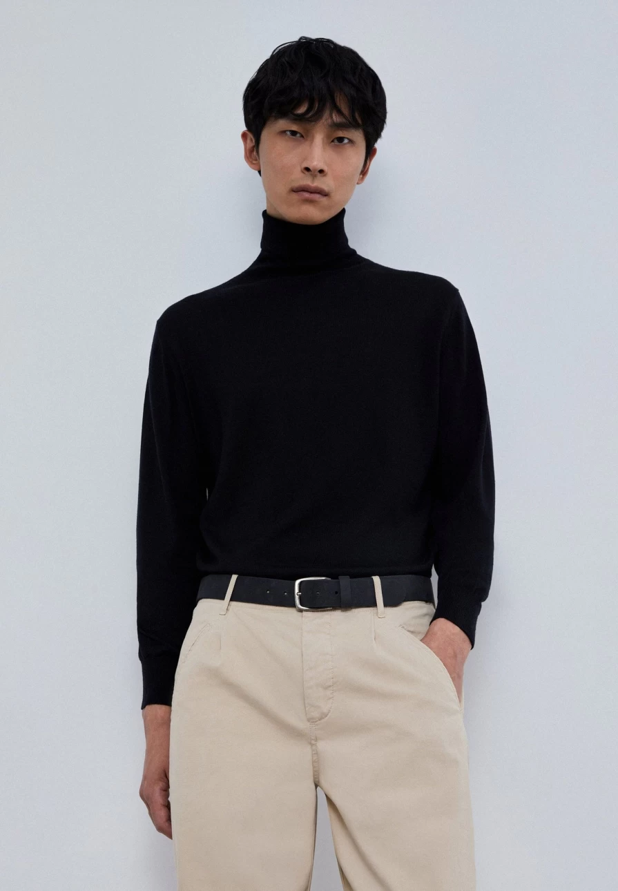 "ScalpersCompany Men's High Neck Sweater - Premium Winter Knitwear for Men"