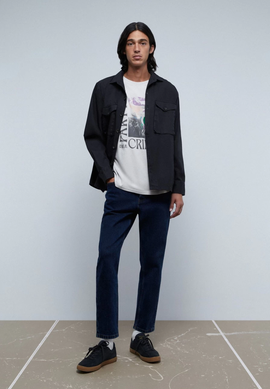 "ScalpersCompany Men's Light Grey Abstract Print T-Shirt"