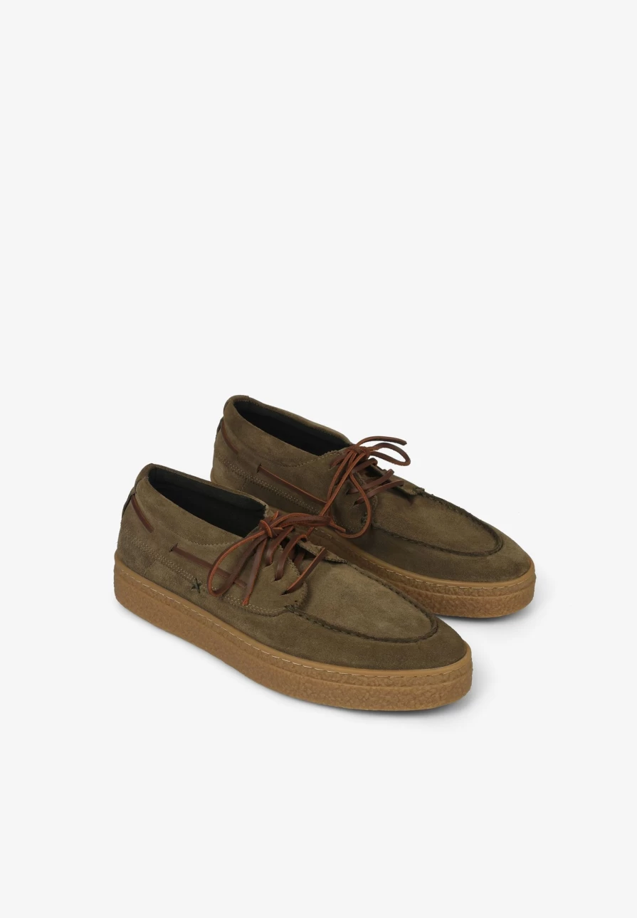 "ScalpersCompany Men's Mid-Calf Split Suede Boat Shoes - Casual Slip-On Deck Shoes for Men"